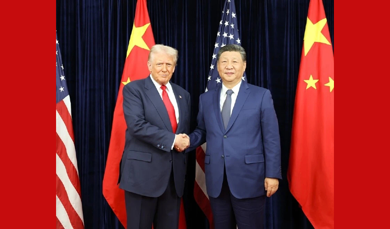 習(xí)近平同美國總統(tǒng)特朗普在釜山舉行會晤